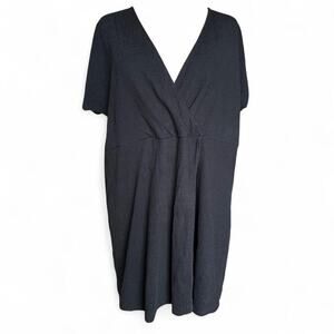 Black Madewell Whimsygoth Short Sleeves Wrap Dress